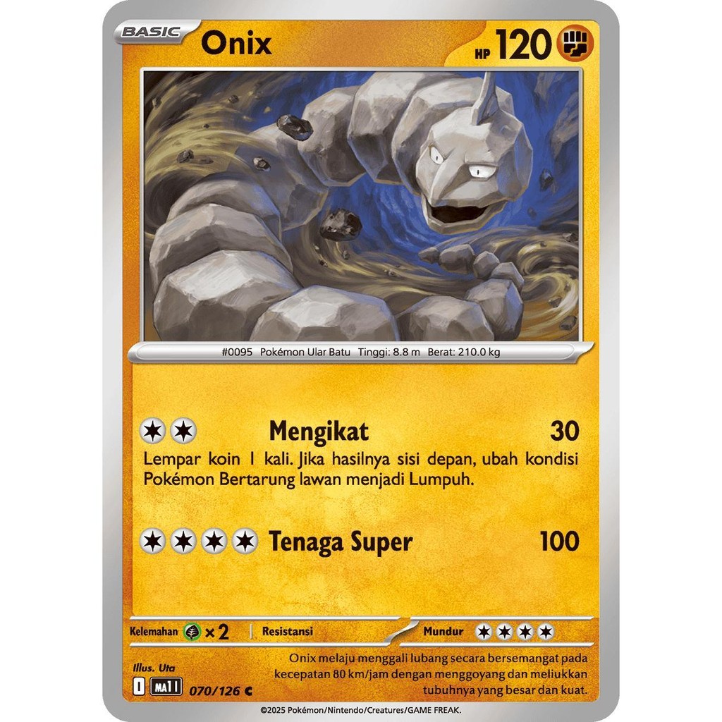 Jual TCG ONIX 070/126 MA1 Evolusi Mega KARTU CARD POKEMON INDONESIA |  Shopee Indonesia