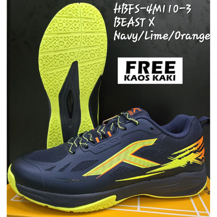 Hundred BEAST X HBFS-4M110 Badminton Shoes Sepatu Badminton Original  Hundred
