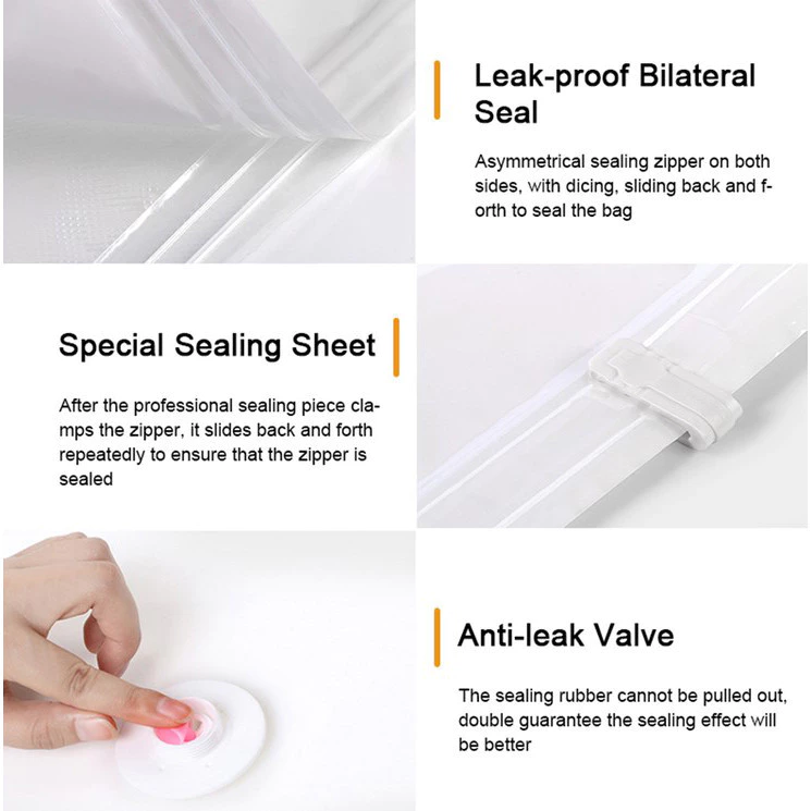 TaffPACK Kantong Plastik Pakaian Vacuum Bag 10PCS with Hand Pump - SN11