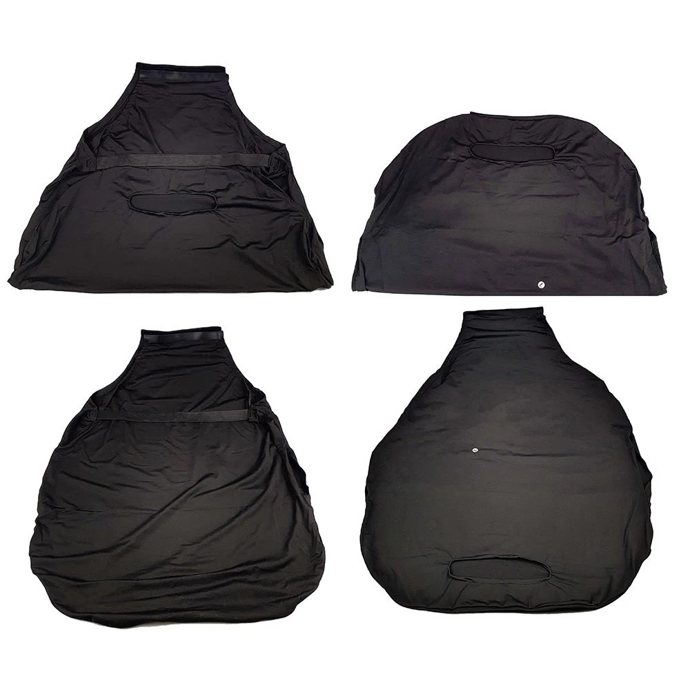 Cover / Sarung Koper Hitam Elastis Poliester Spandeks untuk Koper 18-32 Inch dengan Lubang Pegangan dan Velcro Lindungi Koper dari Goresan dan Lecet