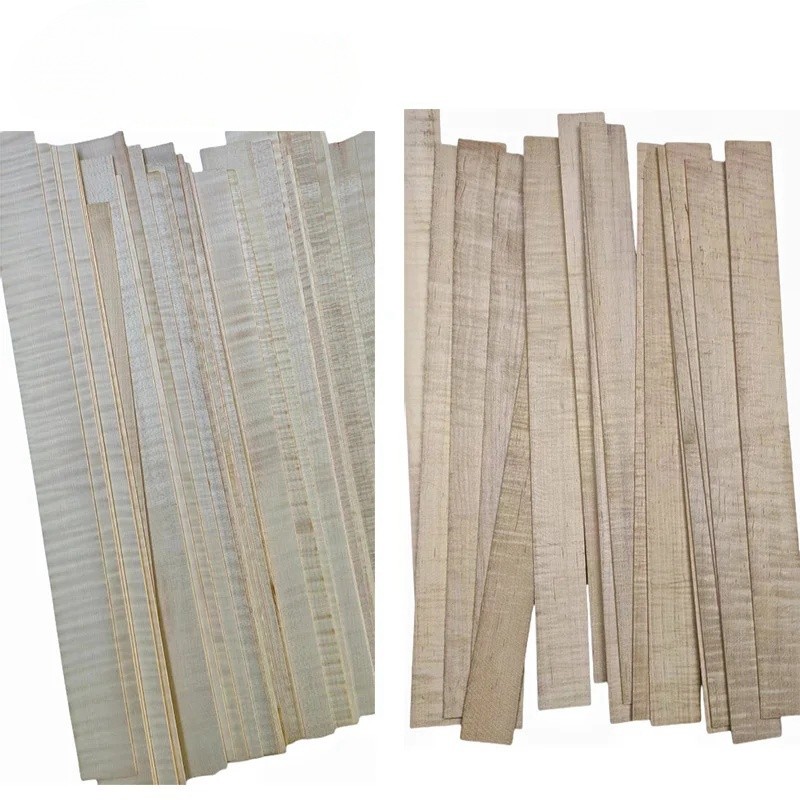 Jual Flamed Flames Violin Rib Side Blanks Sheets Maple Wood 9pcs 400*34 ...