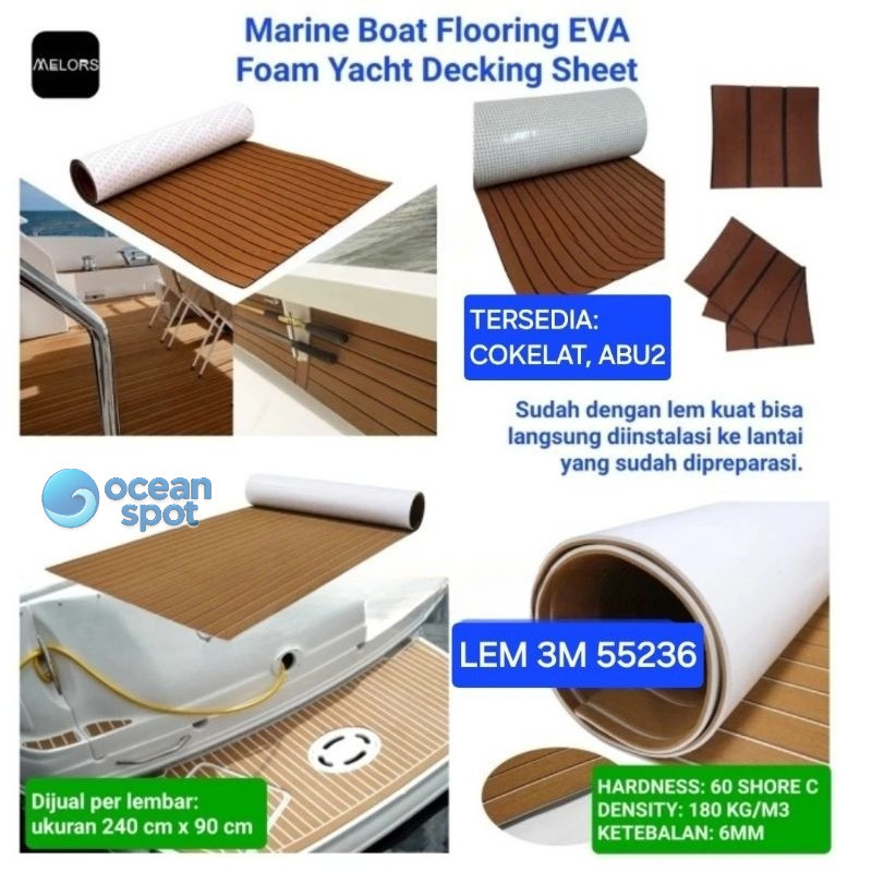 Bootvloermat Van EVA Teak – 240x90x0,6 Cm, Zelfklevend, Antislip, Donkerbruin, Geschikt Voor Jachten, Campers, Zwembaden En Meer 3 miniatura