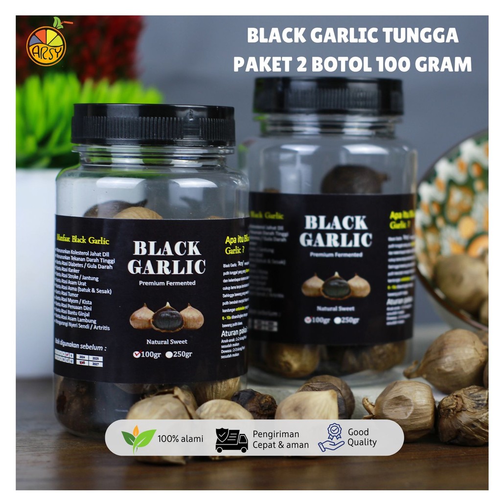 Jual Paket 2 Botol Black Garlic 100gr LazMall Black Garlic Tunggal 100 ...