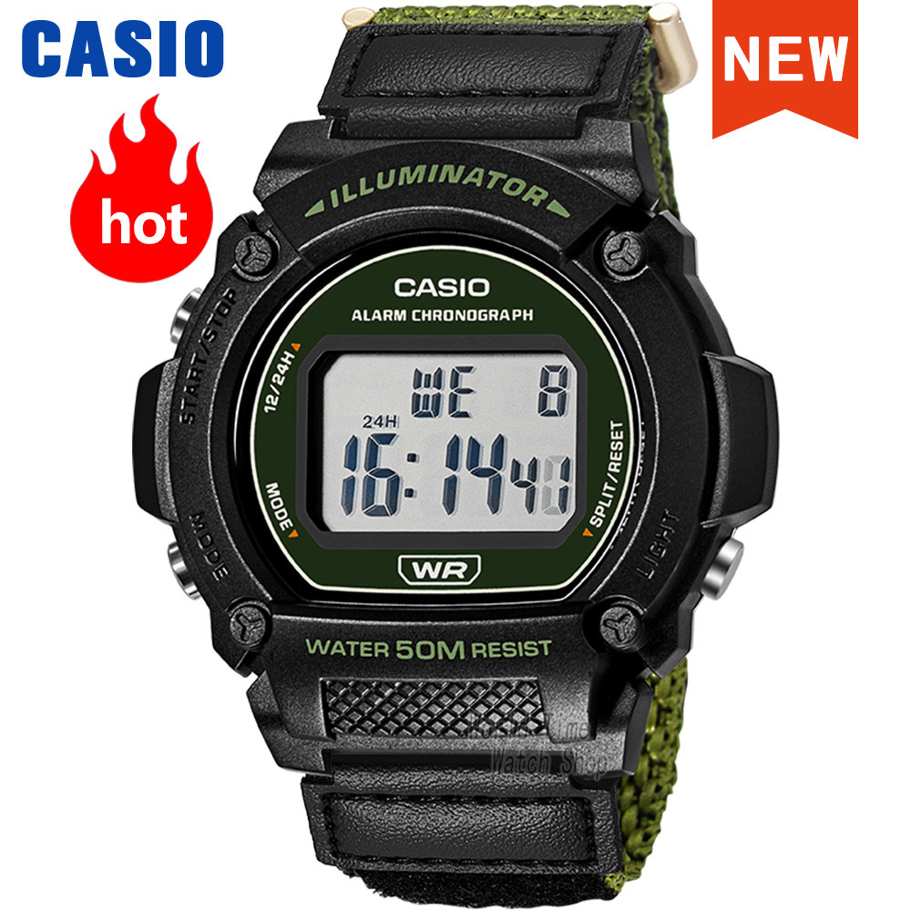 Jual Casio canvas strap wat for men electronic splay quartz hands ...