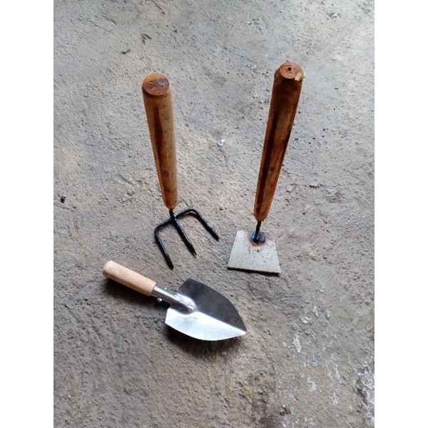 Paket Isi 3 Pcs Cangkul Mini Taman cangkul garuk mini skop taman - Paket Hemat Alat Perkebunan