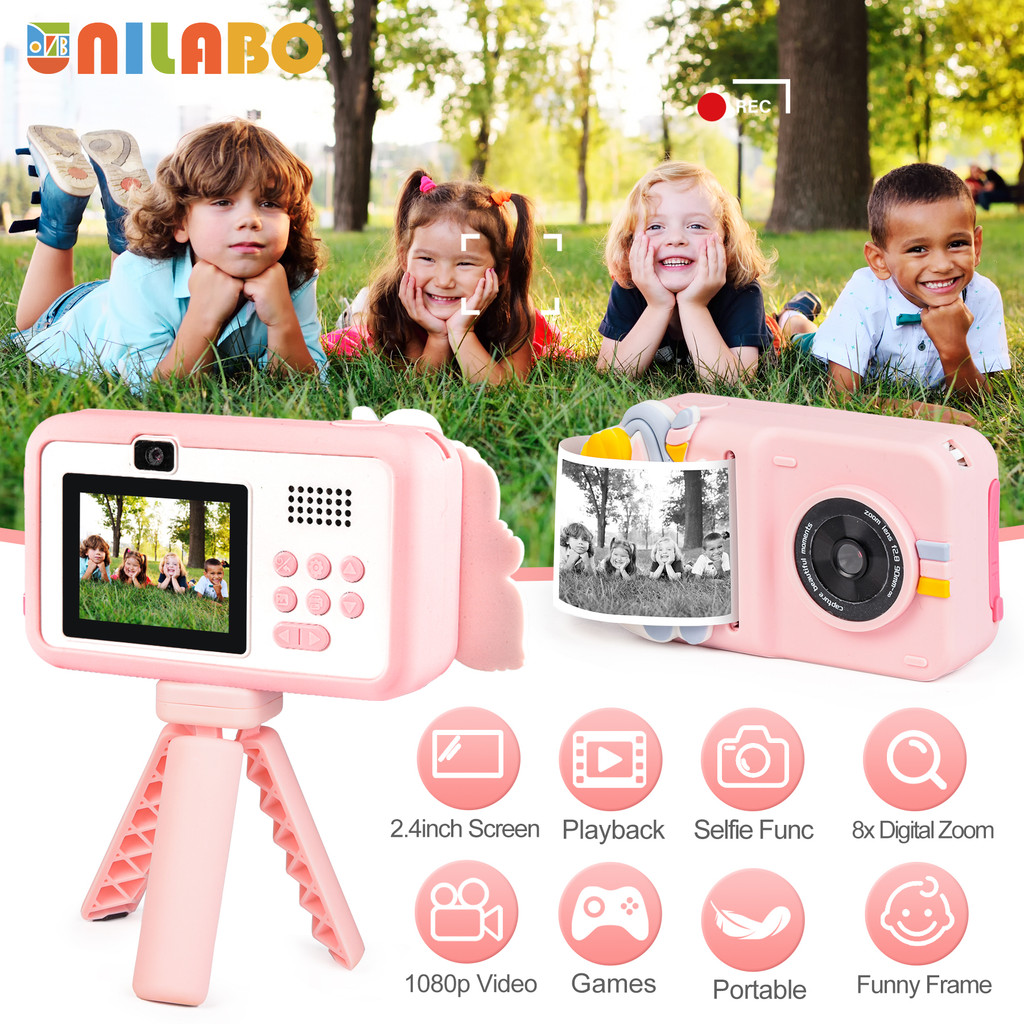 Jual Unilabo Kids Instant Print Camera, Dual Lens Selfie 1080P Video ...