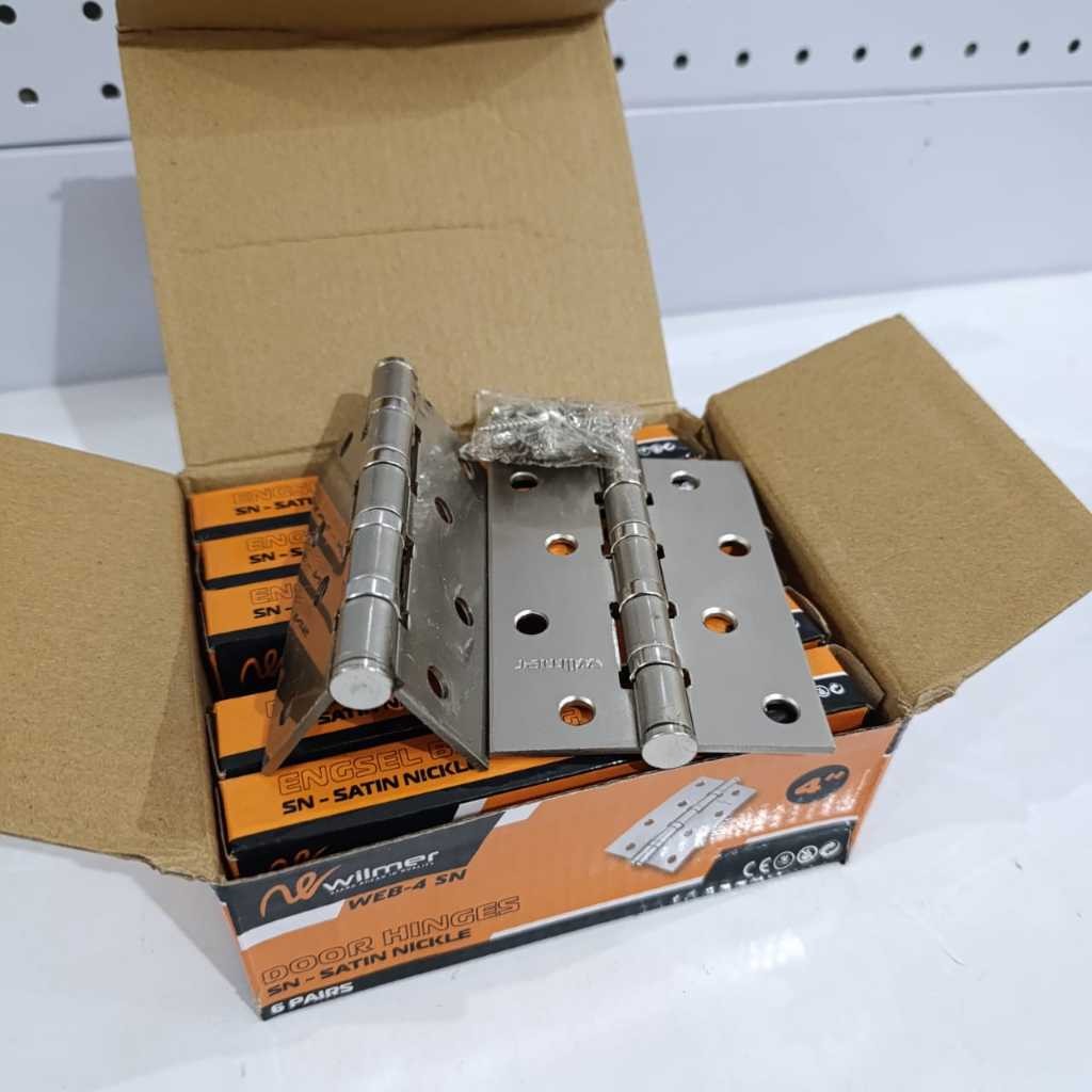 Jual PAKET 1 LUSIN Engsel Pintu Besi 4 Inch SN ( Silver ) 2,5 MM ...