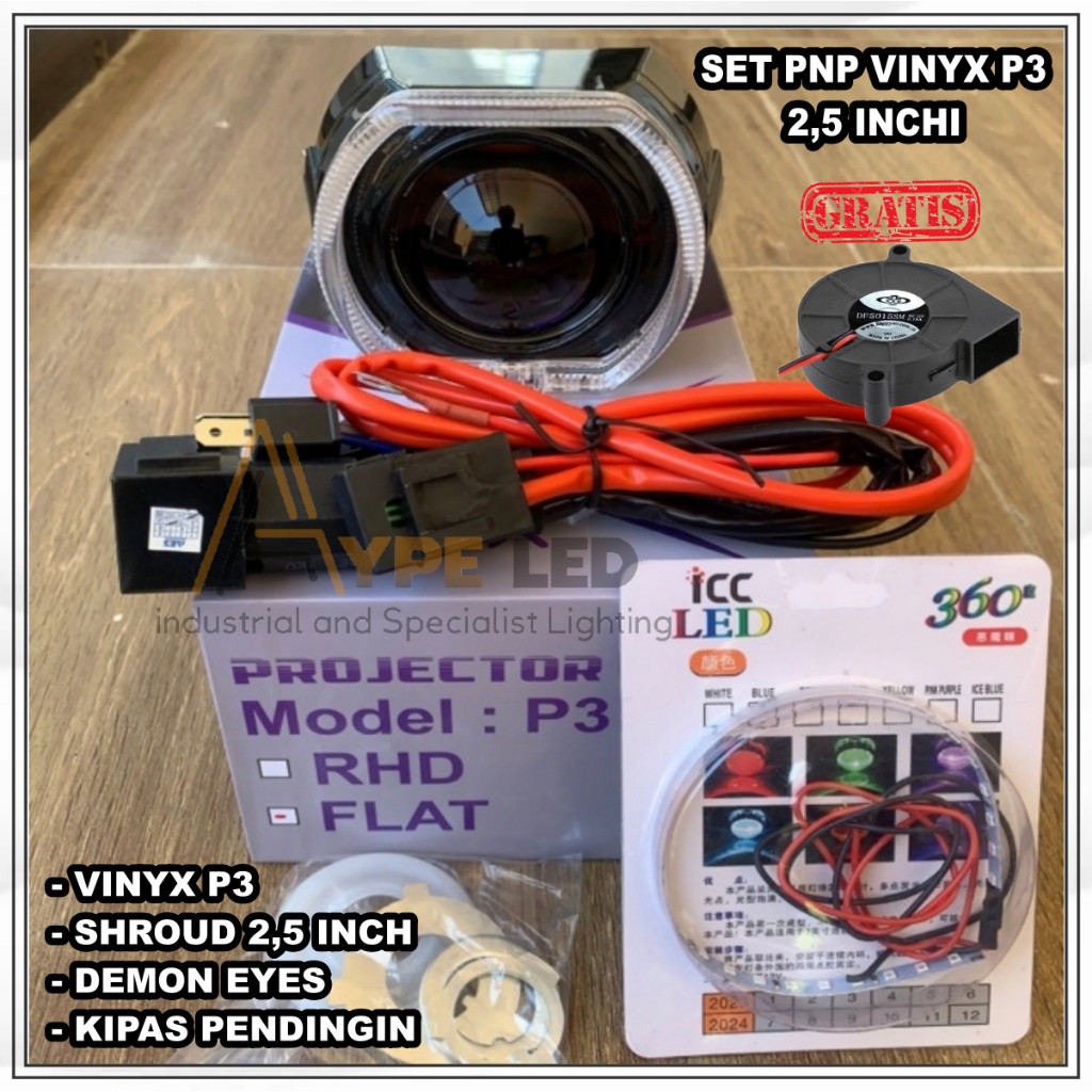 Jual ORIGINAL VINYX P3 P25 GEN 2 SERIES BILED PROJECTOR 2,5 INCHI P3 ...