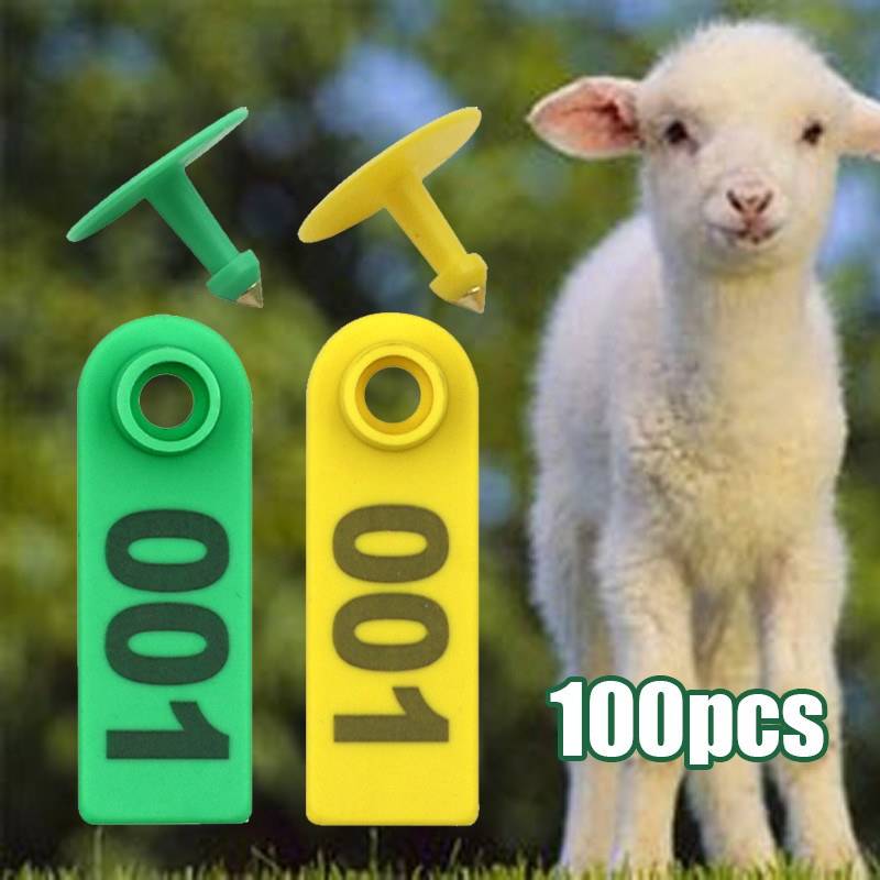 Jual 100Pcs 001-100 Eartag Kambing Domba Ear Tag Sapi Babi Penanda ...
