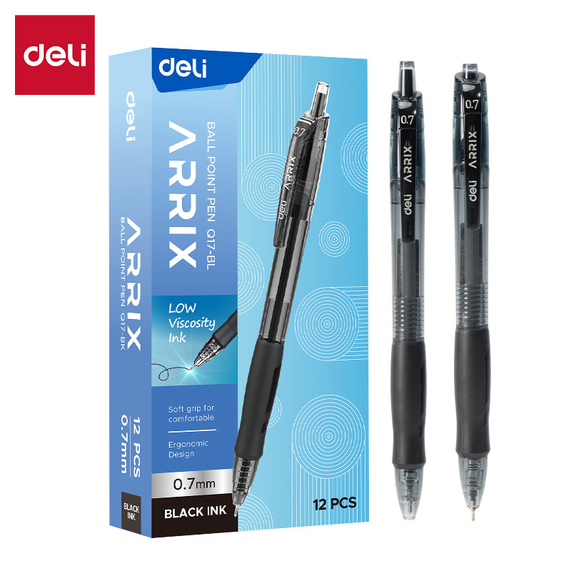 Jual Deli | Ballpoint Pen 0.7 mm Arrix | Tinta Hitam | EQ17-BK | Shopee ...