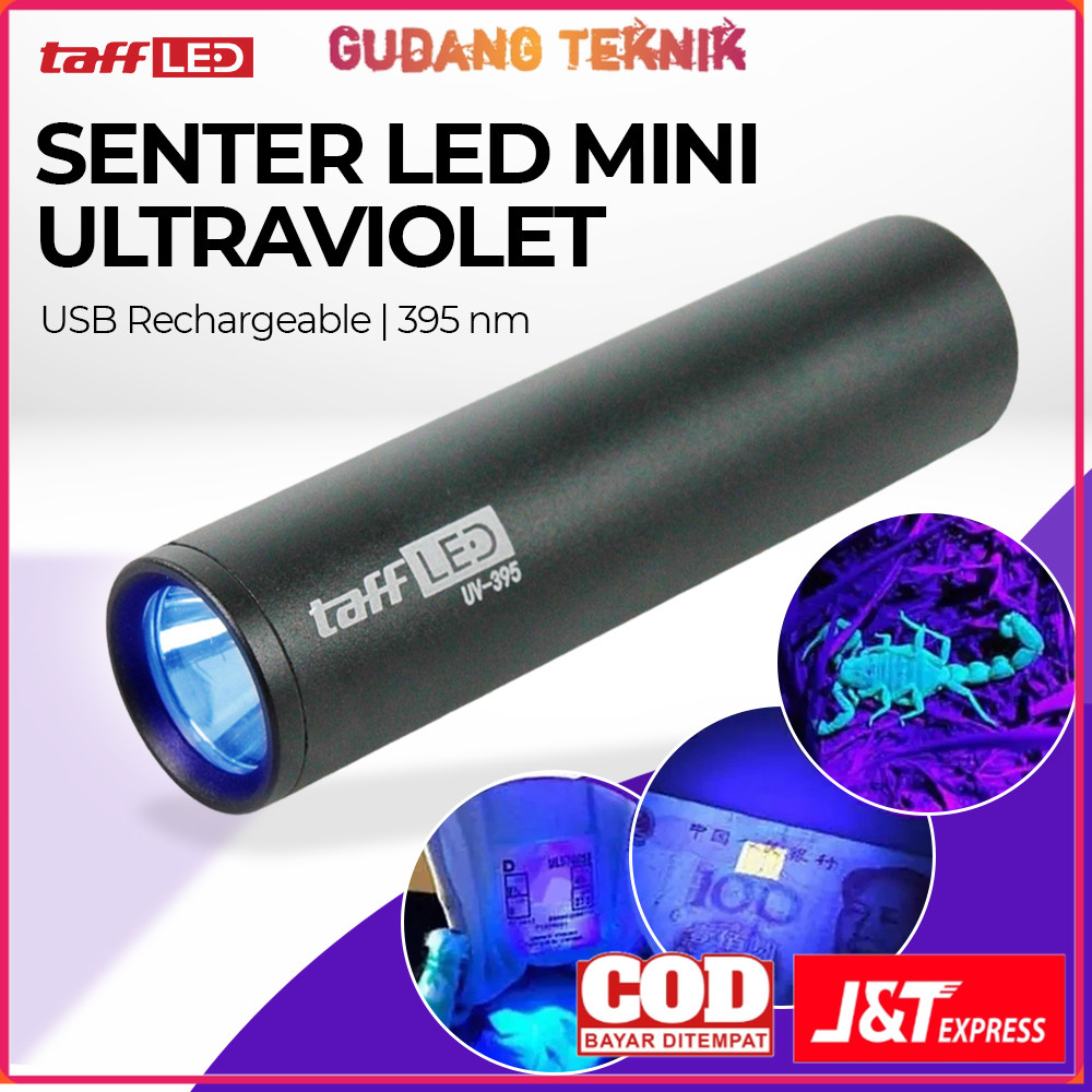 Jual TaffLED Senter LED Mini Ultraviolet UV Light USB Rechargeable ...
