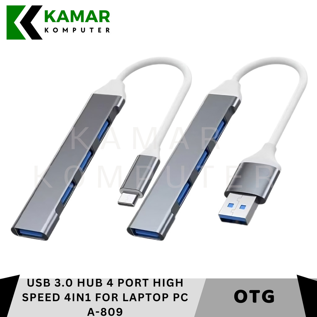 Jual [ Ka-Kom ] TYPE C / USB 3.0 HUB 4 PORT HIGH SPEED 4IN1 FOR LAPTOP ...