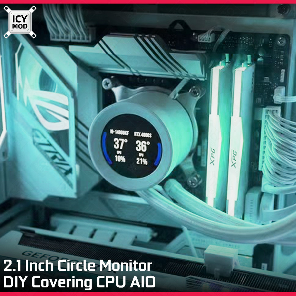 Jual 2.1 Inch Circle Monitor IPS Dynamic Display Temperature AIDA64 ...