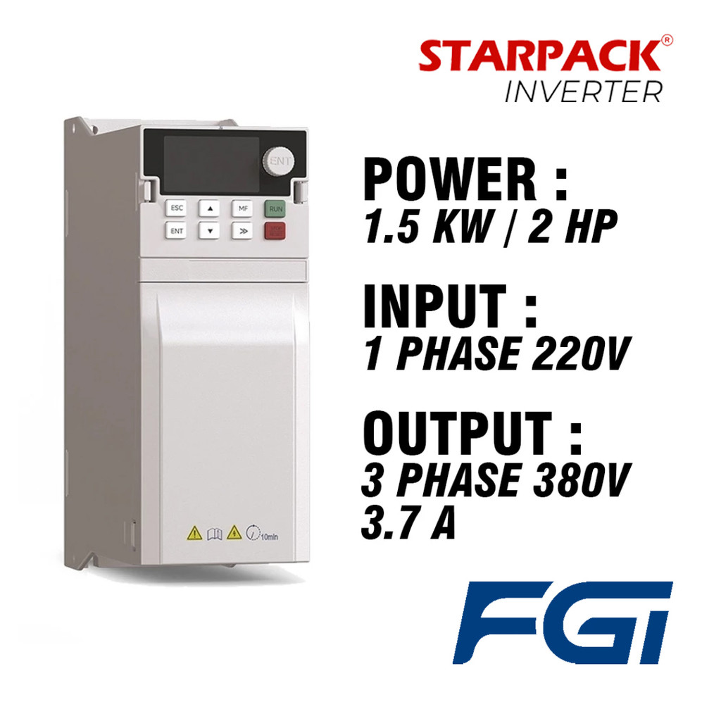 Jual Inverter VFD FGI FD500 1.5 KW / 2 HP Input 1Phase 220v Output ...
