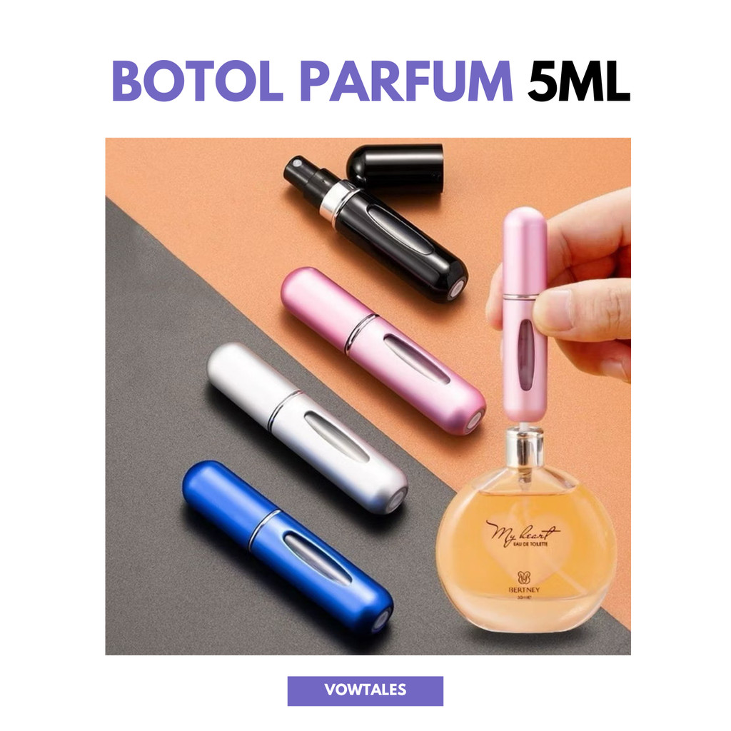 Jual Botol Parfum Mini HMN178 Kaca Aluminium Semprot 5ml Travel Wadah ...