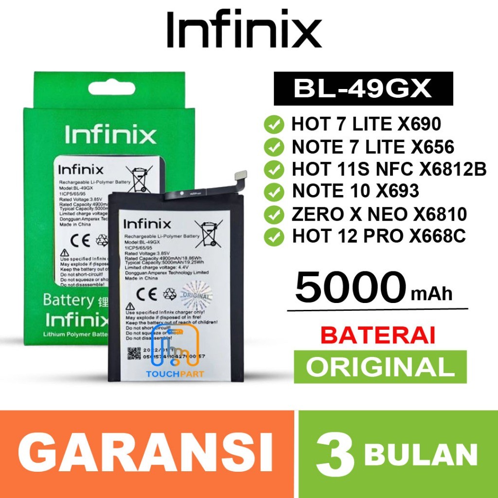 Jual BATERAI BATRE INFINIX HOT 7 LITE X690 / NOTE 7 LITE X656 / HOT 11S ...