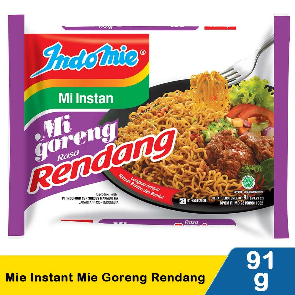 Jual INDOMIE MIE GORENG RENDANG 91g | Shopee Indonesia