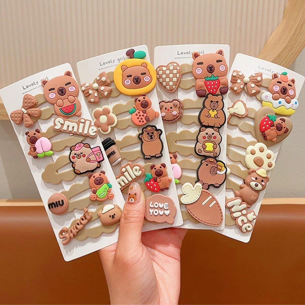 Jual OMI - Jepit Karakter Anak Lucu Isi 5pcs / Set - Jepit Capybara ...
