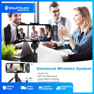 Mic Wireless Clip On 1 Mic Lightning Port High Sensitive Hd Audio Record Noice Reduction