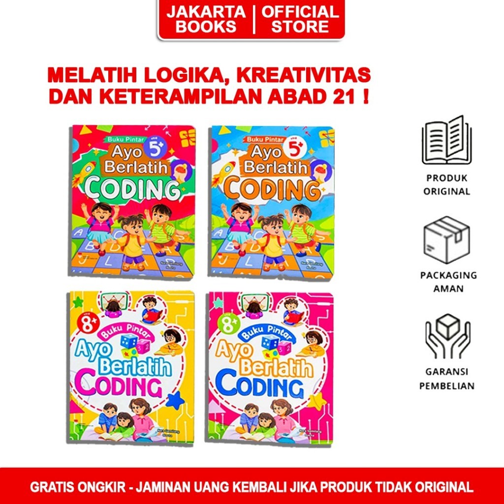 Jual Buku Anak Pintar Ayo berlatih Coding untuk Anak 5+ dan 8+ | Shopee ...