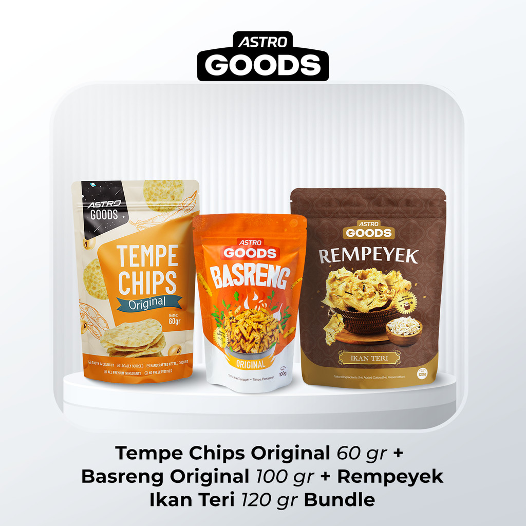 Jual Astro Goods - Bundle isi 3 Keripik Tempe Original 60 gr + Basreng ...