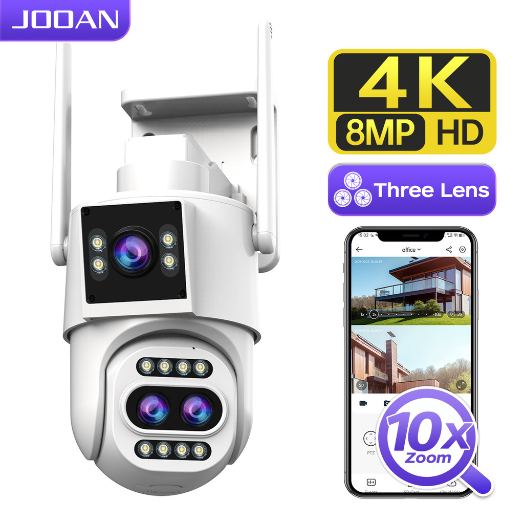 JOOAN 4MP Telecamera di Sicurezza WiFi Telecamera Esterna Dual Lens