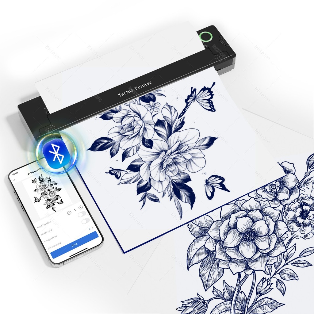 Jual Wireless Bluetooth Built-in Battery A4 Tattoo Template Transfer ...
