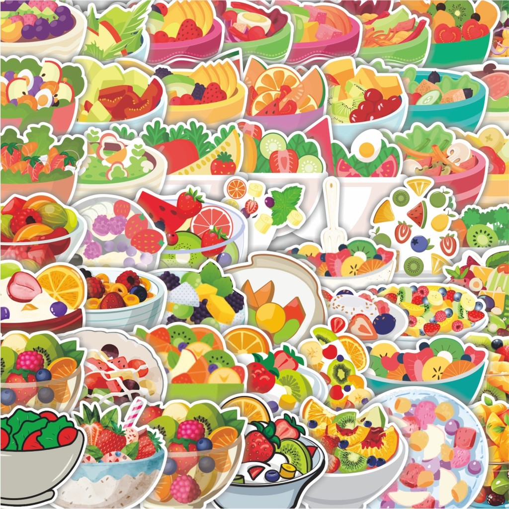 Jual Stiker Cutting Pack Stiker Salad Buah & Sayur Cartoon Series Isi ...