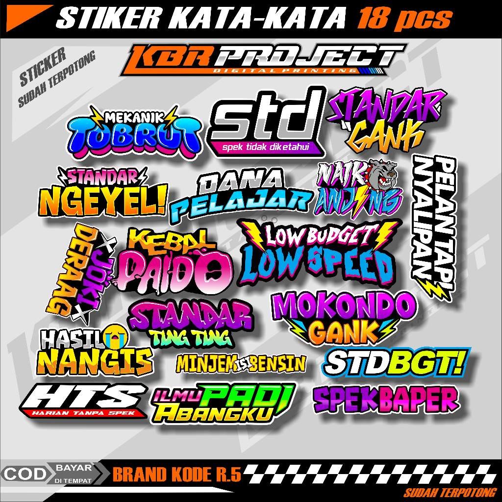 Jual Isi 18 Lembar Sticker Racing Sticker Pack Sticker Kata Viral ...
