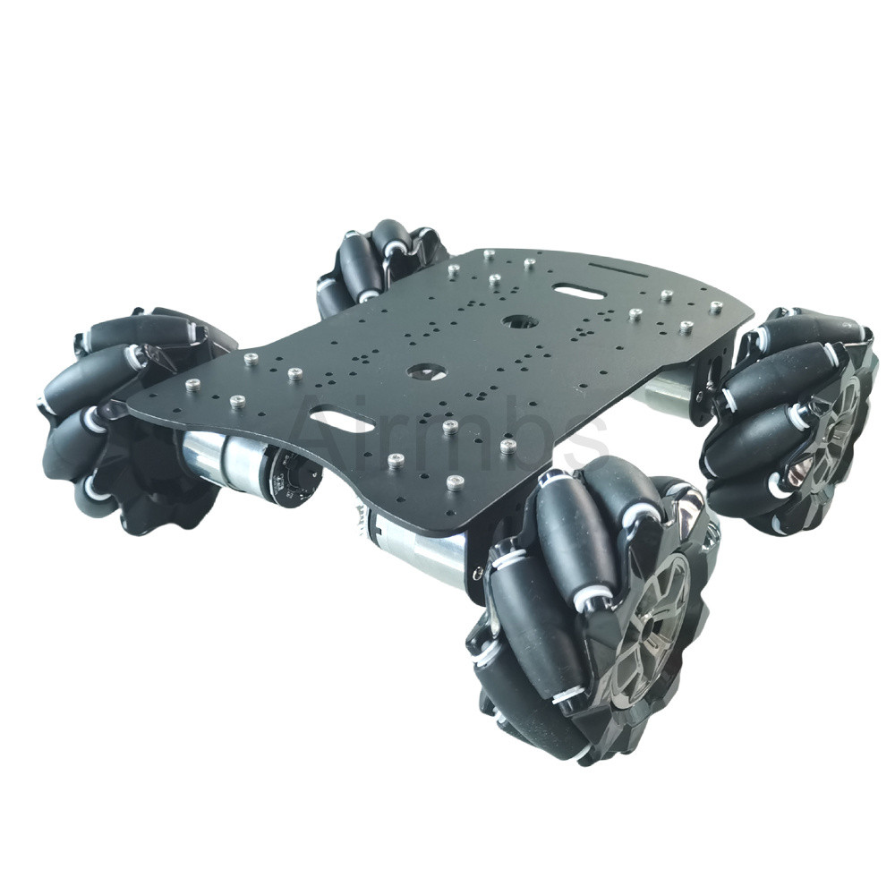 Jual 20KG Load 4WD 97mm Mecanum Wheel Robot Car Chassis Kit with DC 12V ...