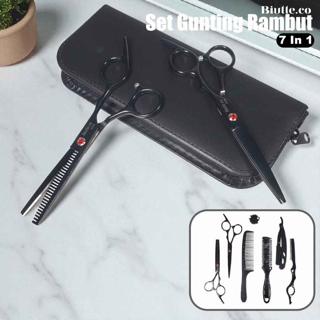 Jual Belezza Set Gunting Rambut Salon 7in1 Buffing Stainless Steel ...