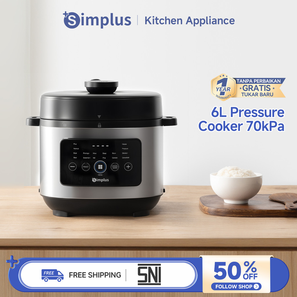 Jual Simplus Pressure Cooker Rice Cooker 6L Presto Panci Anti Lengket ...