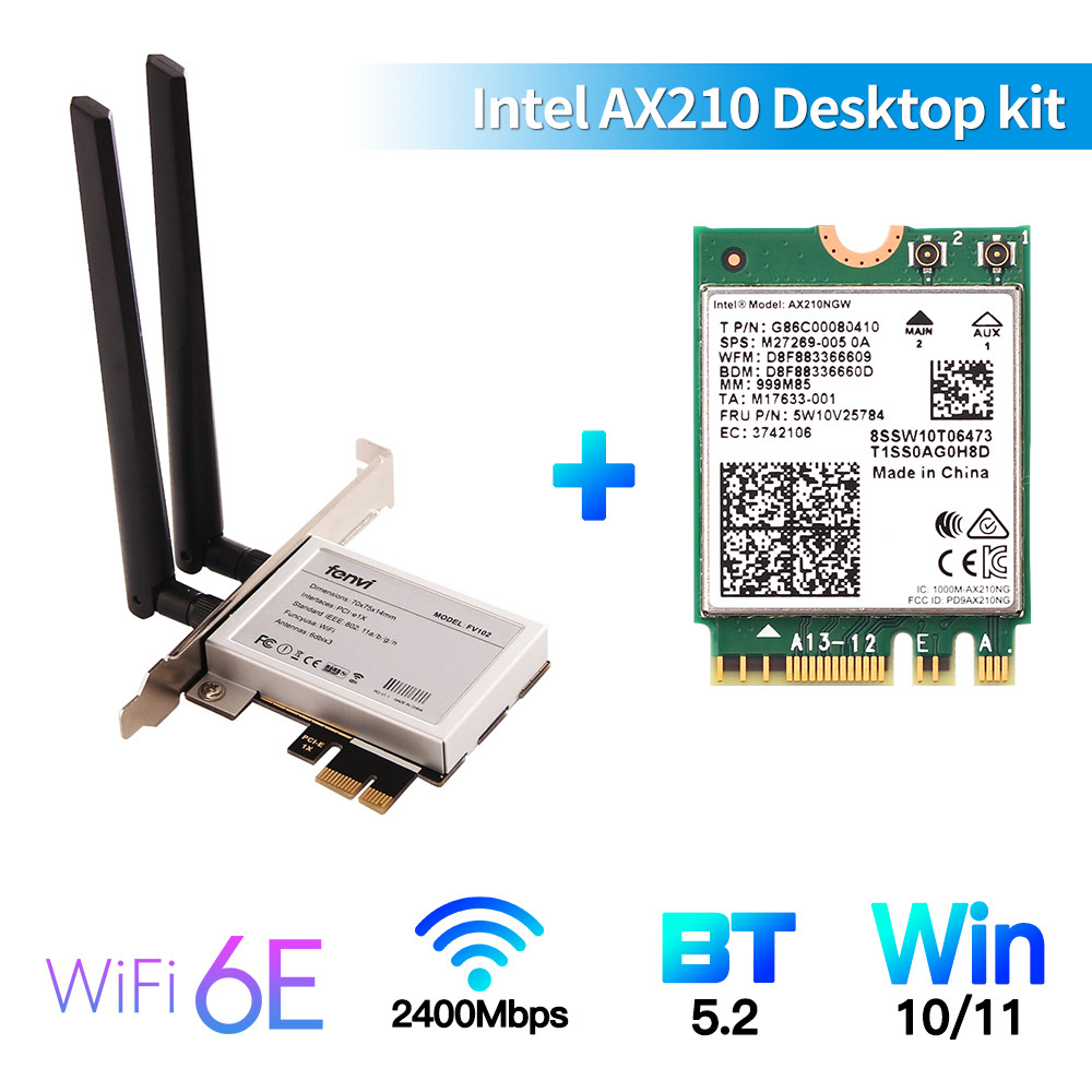 Jual Desktop WiFi 6E Intel AX210 PCIe WiFi Adapter Bluetooth 5.3 ...
