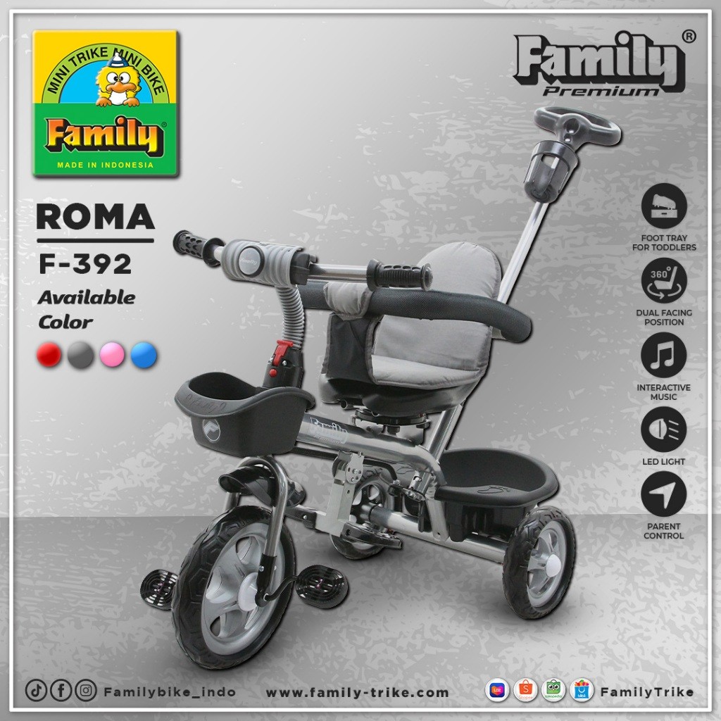 Jual SEPEDA ANAK RODA 3 FAMILY 392 ROMA | Shopee Indonesia