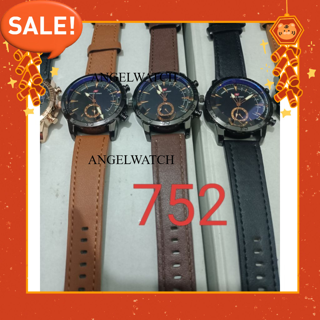 Jual ANGEL 752 JAM TANGAN PRIA ANALOG TALI KULIT ELEGAN STYLISH MODERN ...