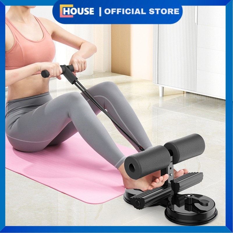 UHOUSE Alat Sit Up Portable / Alat Olahraga Sit Up Stand/ Alat Olahraga Rumah/ Tali Resistance Band Alat Olahraga Penahan Kaki Holder Fitness Portable/ Penahan Kaki Untuk Latihan Otot Perut