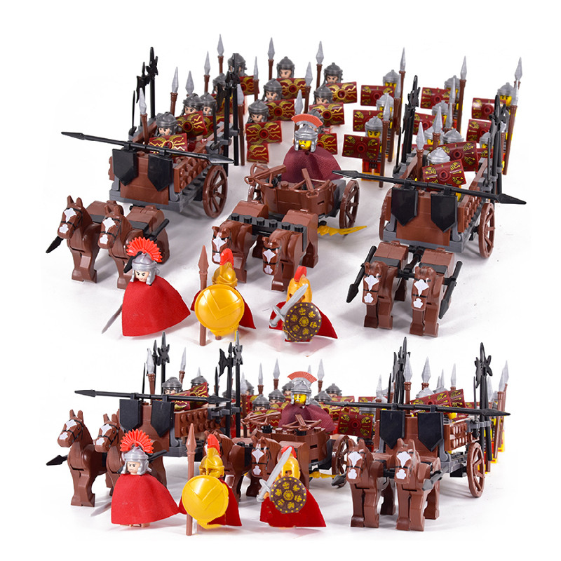 Jual MOC Roman Empire Spartan Army Medieval Soldier Chariot Building ...