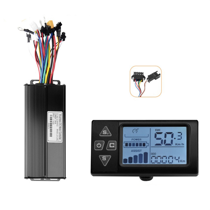 Jual 36V 48V 52V 35A 1500W Brushless Motor Controller +S861 LCD Kit SM5 ...