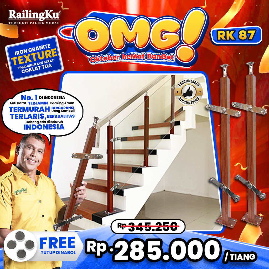 Jual Railing Tangga Stainless Wood Texture Railingku [OMG!] RK 87 ...