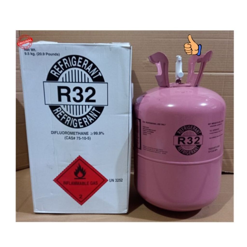 Jual ASLI TERMURAH FREON REFRIGERANT R32 CAN BESAR 9,5kg ORIGINAL SEGEL ...