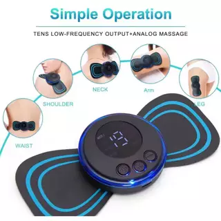 Alat Pijat Elektrik Mini Portable Rechargeable USB Terapi Otot Leher Pinggang Tubuh