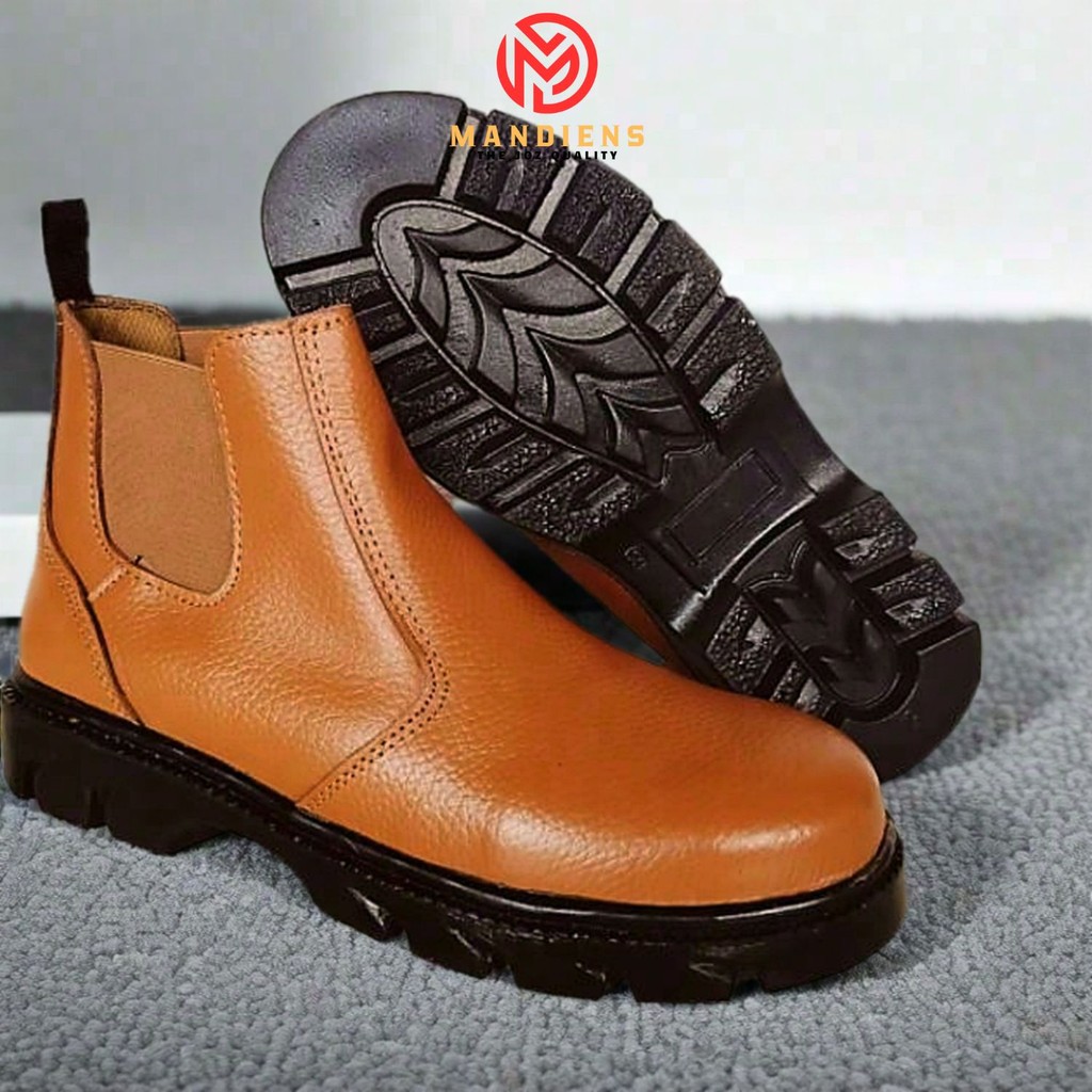 Jual Mandiens SE315 Sepatu Safety Chelsea Boots Kulit Sapi Asli ...