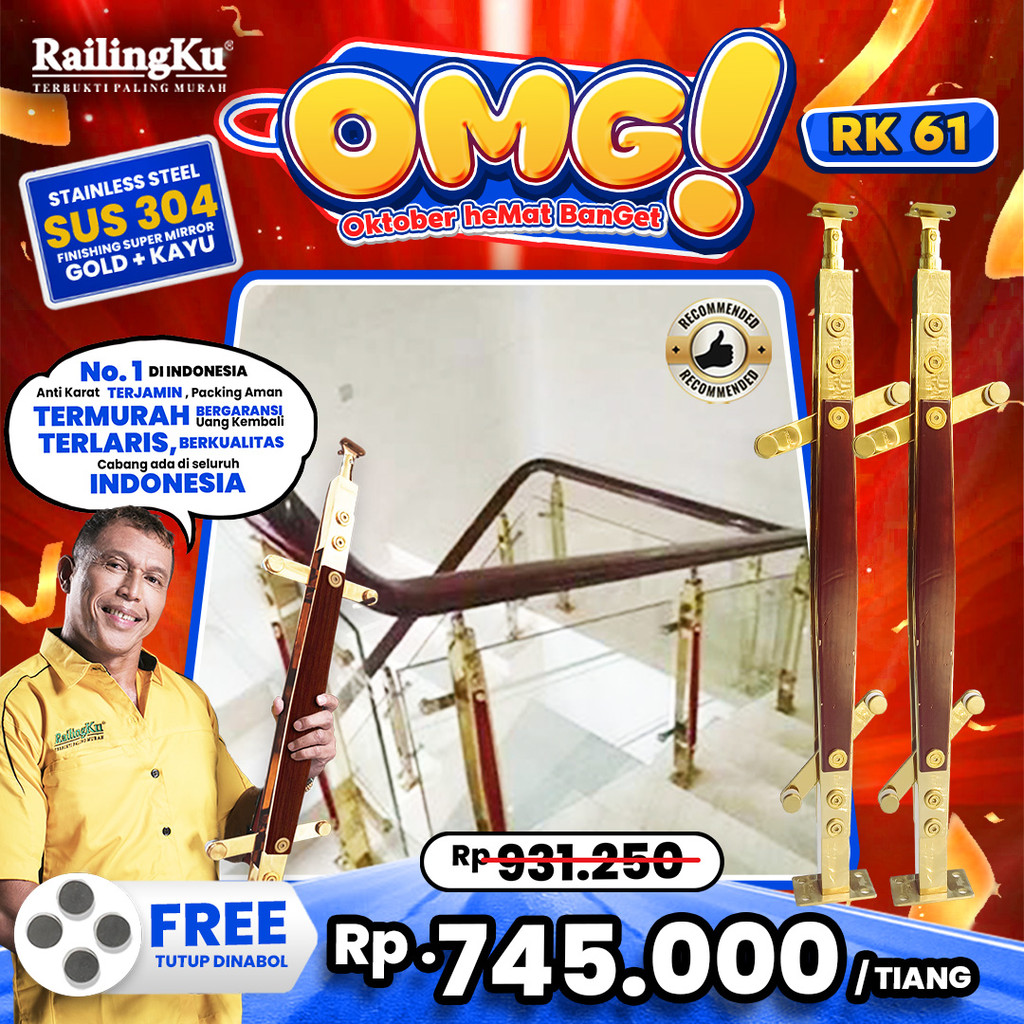 Jual Railing Tangga Stainless Gold Edition Tiang Railingku [OMG!] RK 61 ...