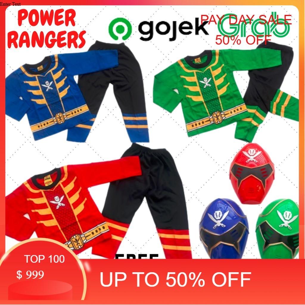 Jual Kostum Anak Cosplay Karakter Superhero Power Ranger Topeng F072 ...