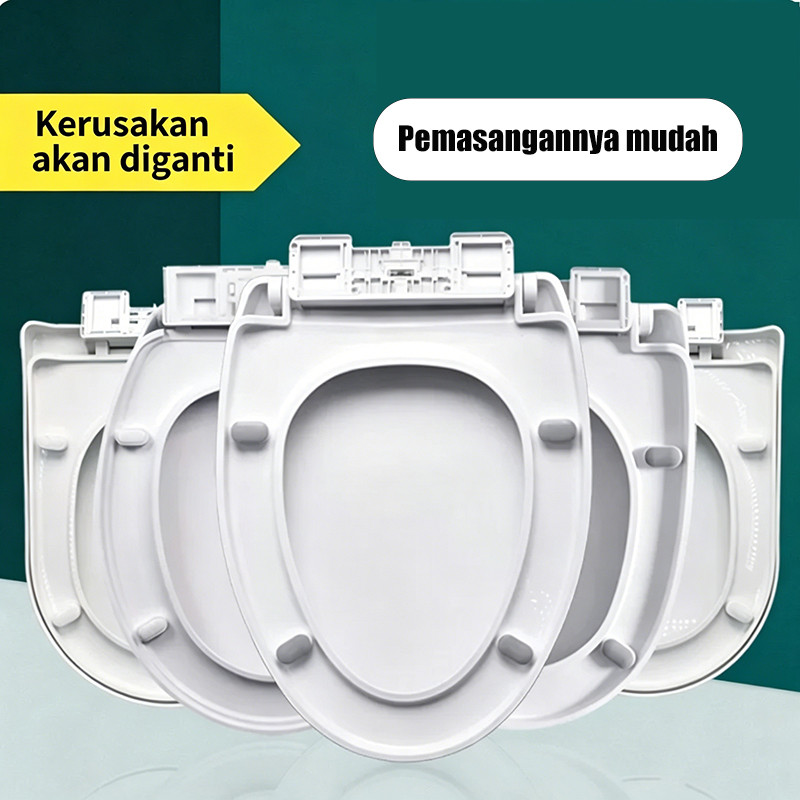 Tutup Kloset Duduk 5 Lapisan Tebal Anti Menguning Penutup Lambat Awet Hingga 50 Tahun Universal Penutup Toilet