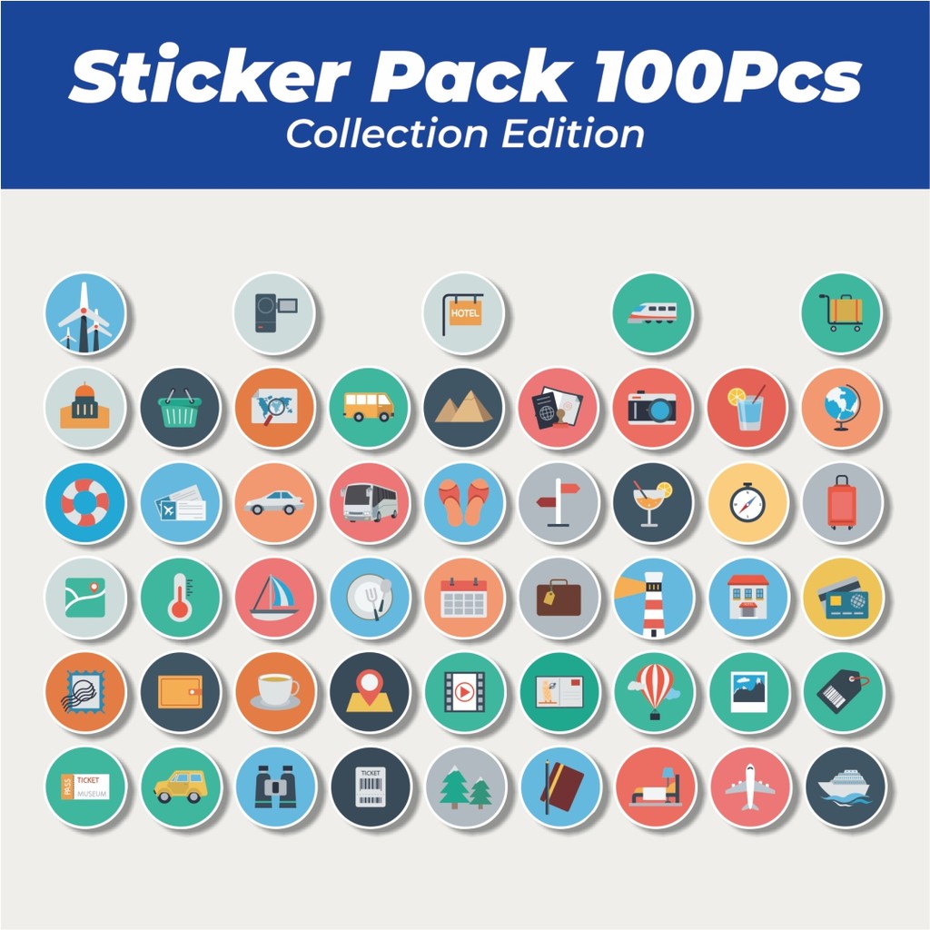 Jual Hot Stiker Ikon Travelling Berpegian Liburan Lucu Anti Air Stikers ...