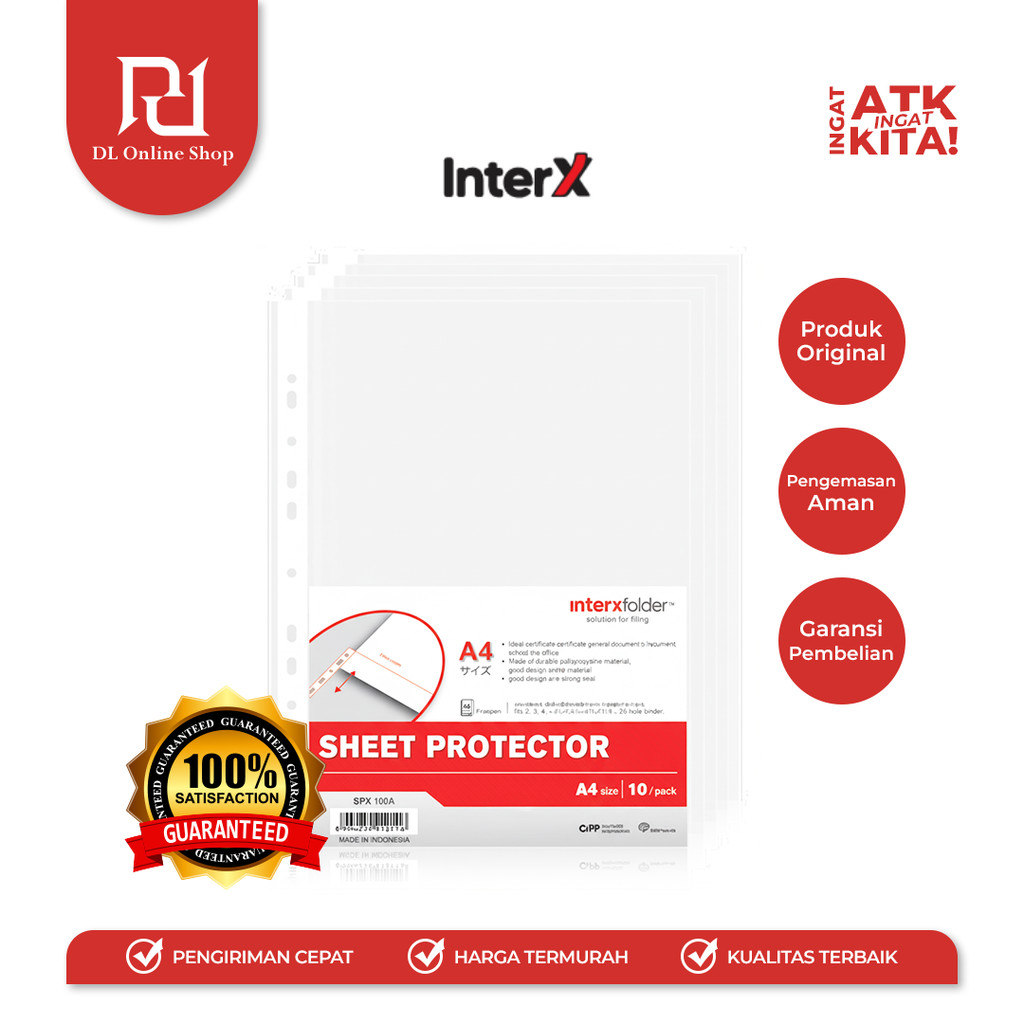 Jual INTERX SHEET PROTECTOR A4 (1PACK/ 10SHEET) | Shopee Indonesia