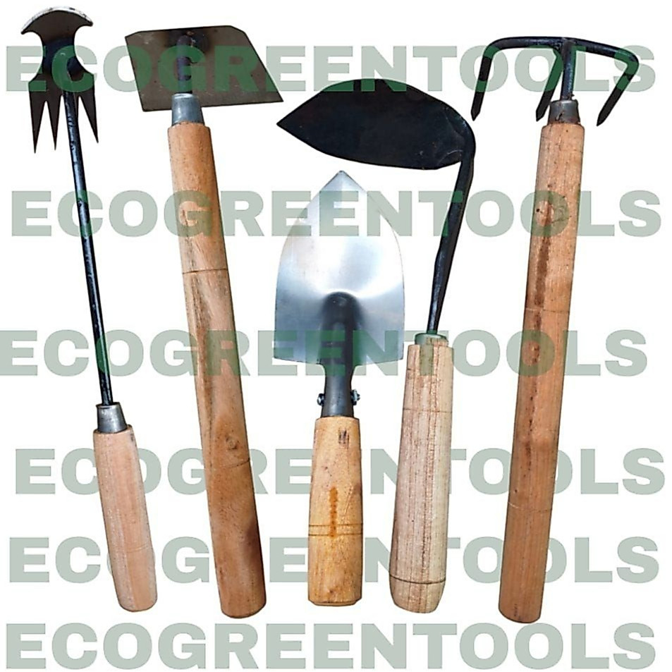 Paket peralatan berkebun 5 pcs cangkul mini garuk mini wangkil miring garukan rumput ecogreen tools