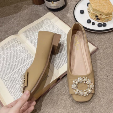 Meirong Sepatu Flat Shoes Putih Korean Style Wanita Import Empuk Flat Shoes Kerja 2026 35 40