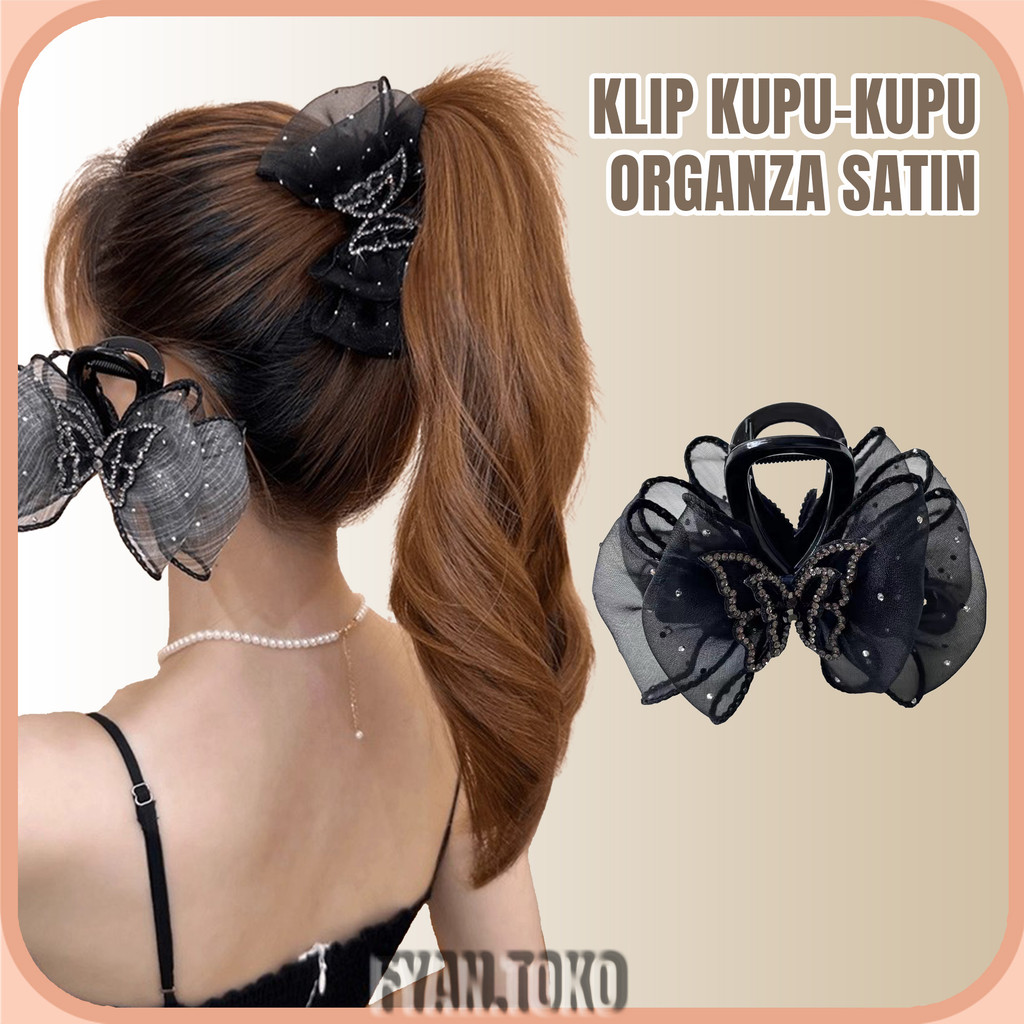 Jual Jepit Rambut Pita Satin Organza Aesthetic Shinny Long Ribbon ...